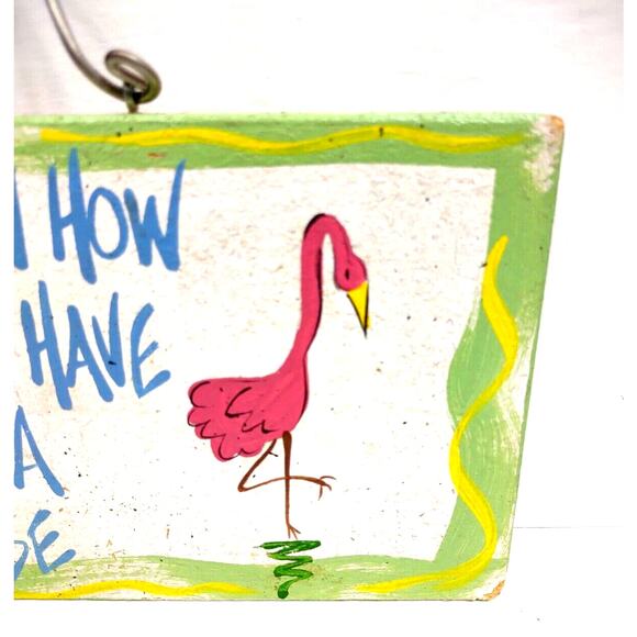 You Never Know How Many Friends You Have Beach House Novelty Sign Flamingo 12x6" - Picture 5 of 7